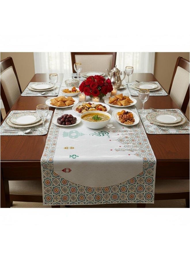 Waterproof plastic tablecloth, suitable for Islamic occasions such as Eid al-Fitr and Ramadan, multi-colored. - Image 3